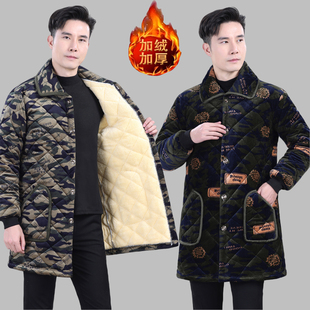 男士冬季罩衣加绒加厚耐脏保暖工作服防寒大褂外套云贵川省服棉服