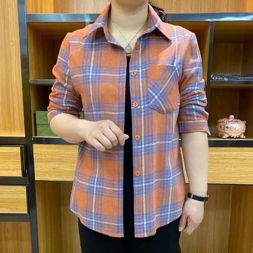 宽松休闲开衫长袖百搭格子衬衫女