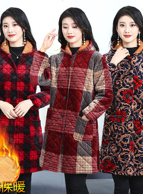 羽绒棉中长款宽松罩衣棉服加厚