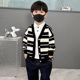 上衣毛线衫 外套男孩针织衫 帅气条纹男童针织开衫 儿童毛衣春秋新款