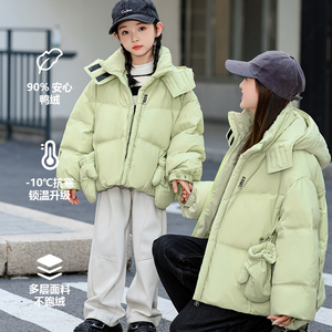 儿童羽绒服母女装巴拉中短款女童冬季加厚洋气冬季亲子装时尚外套