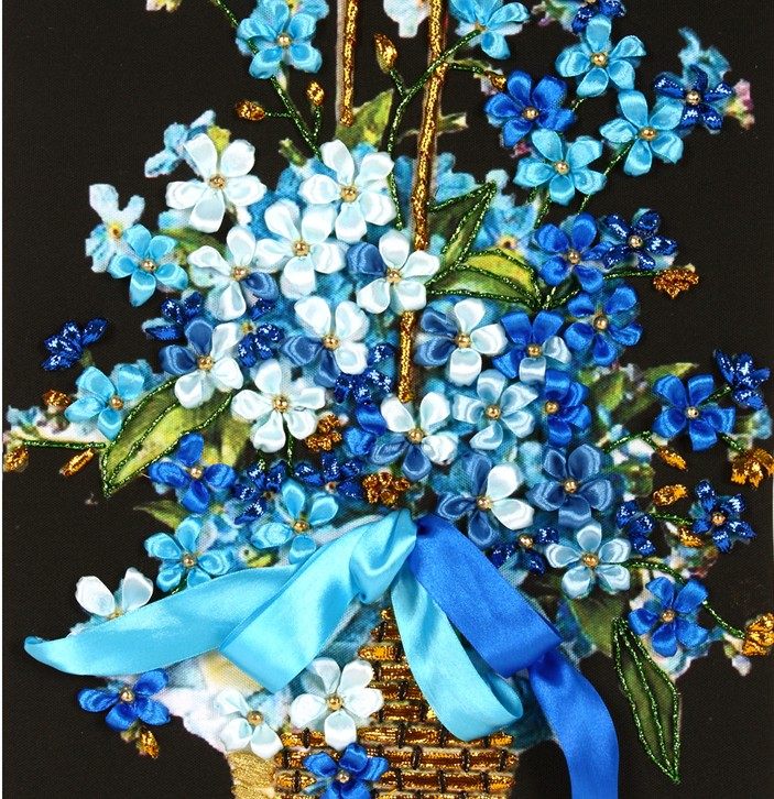 丝带绣花卉新款diy材料包手工刺绣自绣立体绣非十字绣客厅挂画