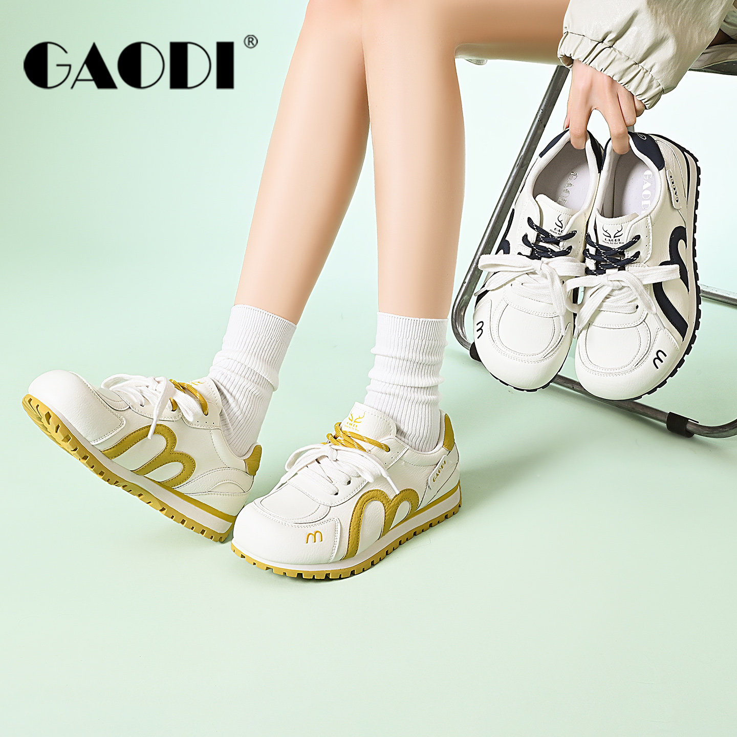 高蒂潮流拼色德训鞋女2026春季新款舒适平底休闲鞋软底运动鞋子,女鞋,德训鞋,淘宝优惠券,粉丝福利购,淘宝优惠卷