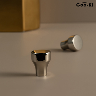 「6752」钛银色单孔小拉手法式衣柜门把手中古风抽屉把手