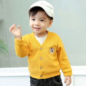 新款儿童外套婴幼儿童装单上衣男童卡通韩版外衣女童洋气针织开衫