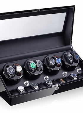 静音防磁摇表器全自动机械表上链盒电动马达旋转上弦晃表器钢琴漆