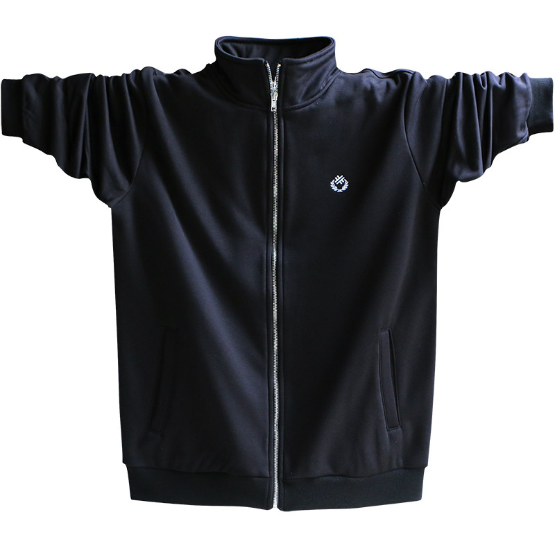 男士秋冬装立领简约经典款加绒加厚大码外套加肥加大码宽松上衣