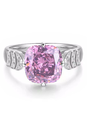 冰花切烟灰锆高碳钻彩宝女戒