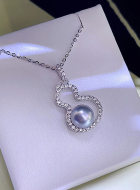 法式仿真葫芦珍珠福禄吊坠项链