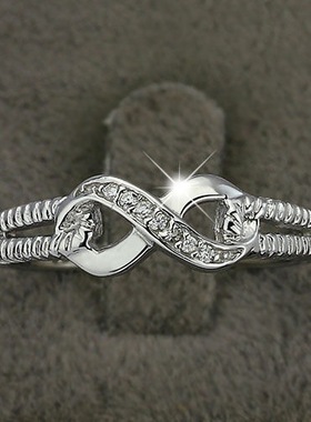 镶钻亚马逊欧美风女士订婚戒指