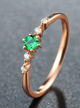 young欧美热卖天然18k彩色女戒指