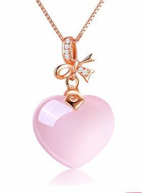 young甜美芙蓉果冻宝石心形吊坠