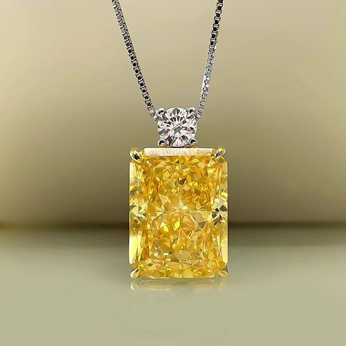 水瓶款粉黄钻冰花切吊坠女