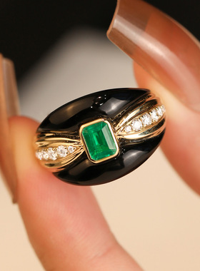 法式复古滴油戒指水滴形