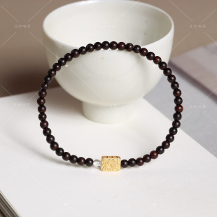 【壮的响亮】玲珑纤尘3mm特细印度小叶紫檀文玩手链手串女士