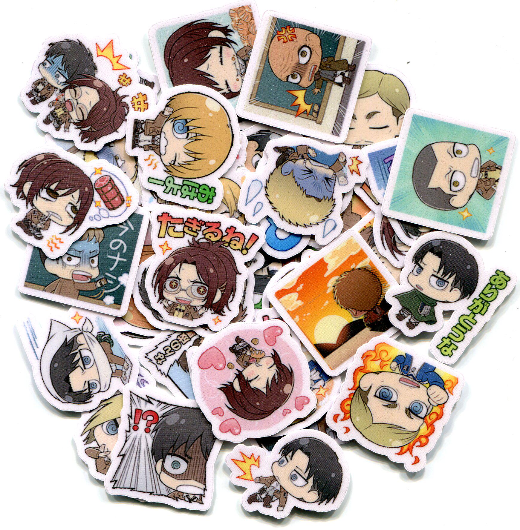 进击的巨人(q版人物篇)第2彈 自制手帐相册动漫贴纸 40张 z 1016