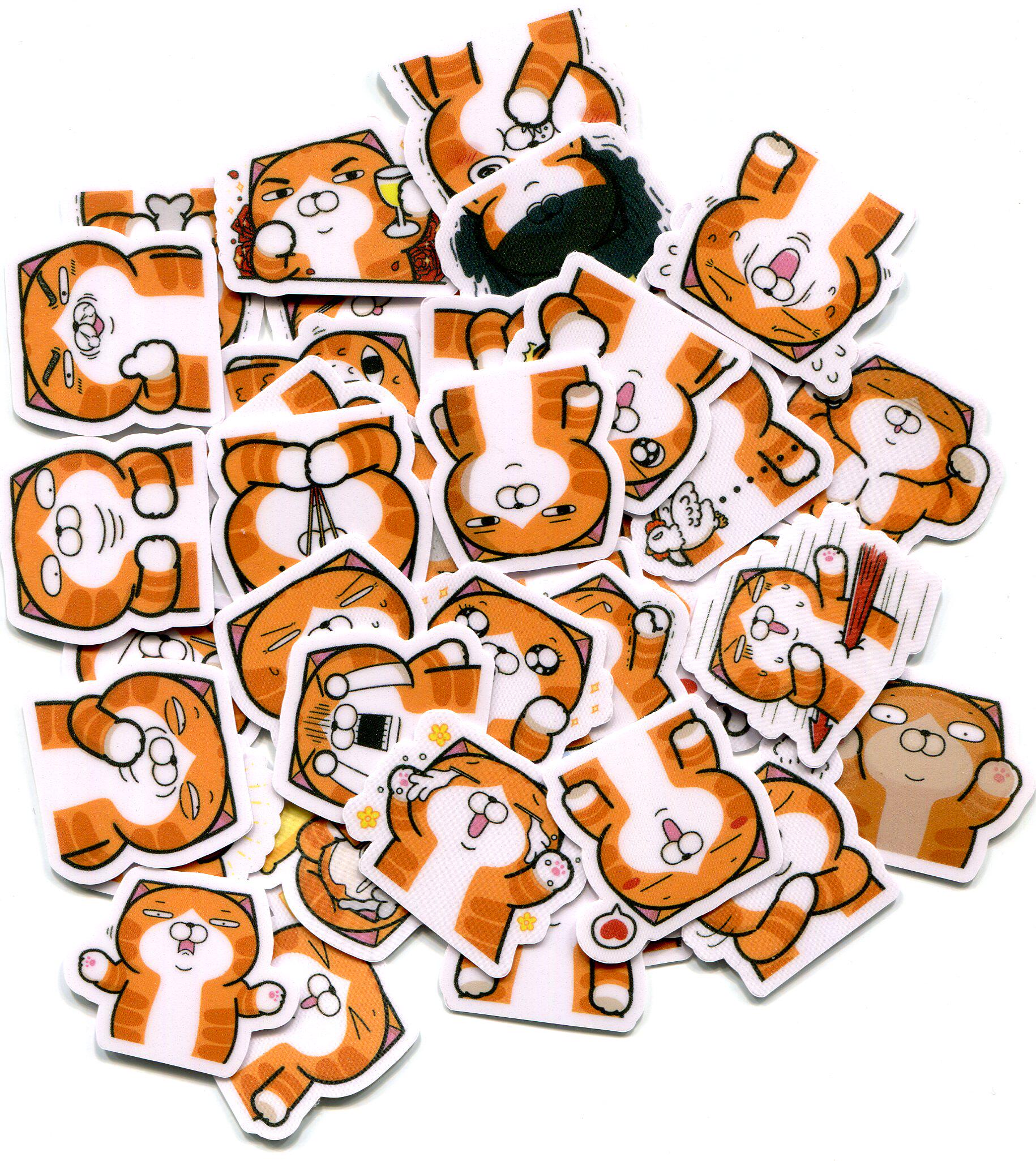 白烂猫22 无字版 手帐相册装饰手机贴纸 40张 z 1101