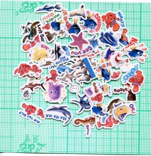 海底总动员 40枚 line自制 565 手帐相册手机防水卡通贴纸