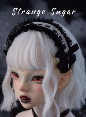 怪糖饰物集原创手工蕾丝蝴蝶结十字吊坠发箍头箍亚文化暗黑黑白