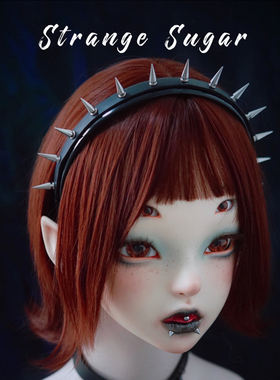 怪糖饰物集原创手工仿皮质发箍暗黑亚文化五金黑色铆钉朋克摇滚