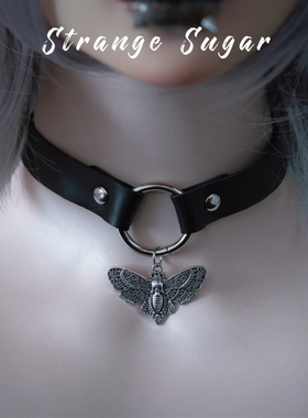 怪糖饰物集原创手工飞蛾吊坠颈链