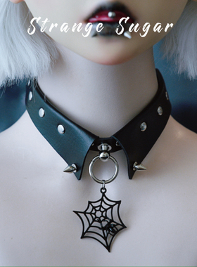 怪糖饰物集原创蜘蛛蛛网假领颈链