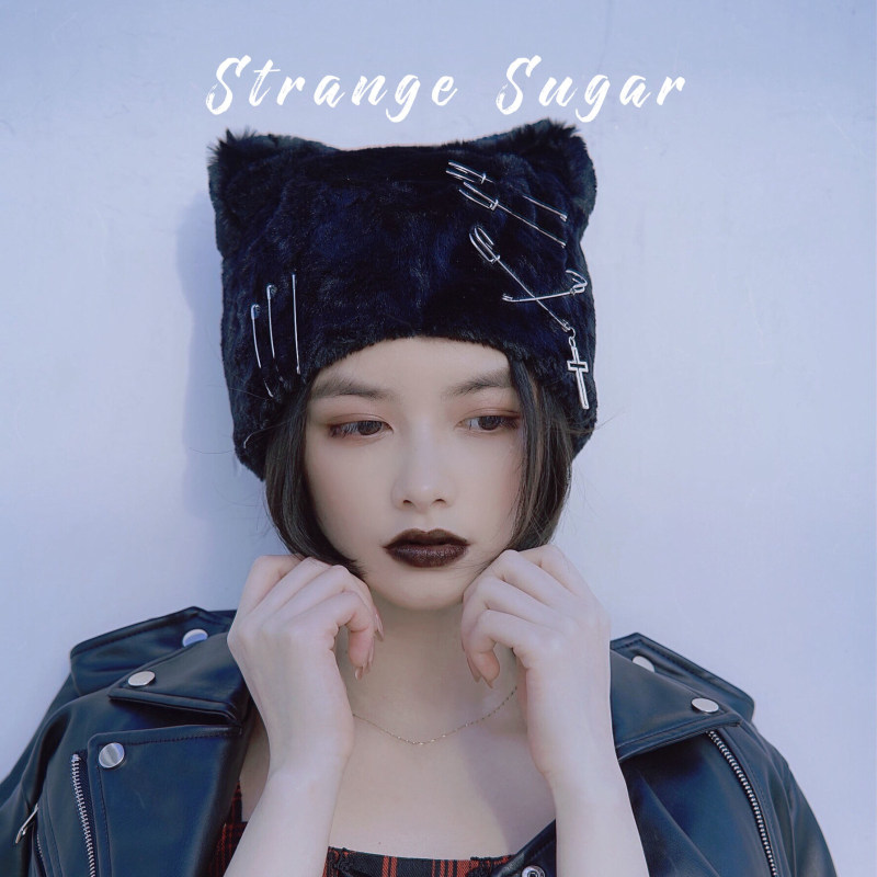 怪糖饰物集原创手工毛绒猫耳毛绒帽仿皮草冬十字朋克暗黑XYZ