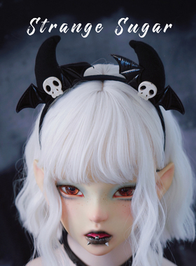 怪糖饰物集原创手工小骷髅恶魔角发箍头箍亚文化暗黑黑色