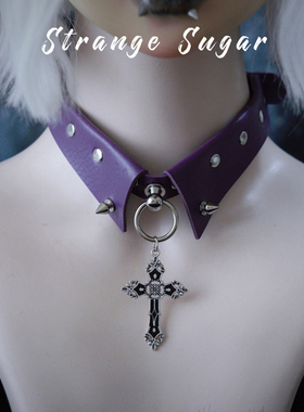 怪糖饰物集原创假领choker颈链紫