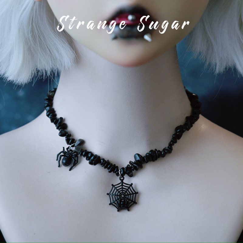 怪糖饰物集原创蛛网蜘蛛随时项链