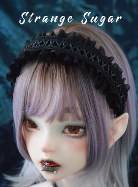 怪糖饰物集原创手工荷叶边发箍头箍哥特lolita暗黑