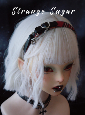 怪糖饰物集原创手工爱心链条皮扣圣诞格红绿格发箍头箍亚文化