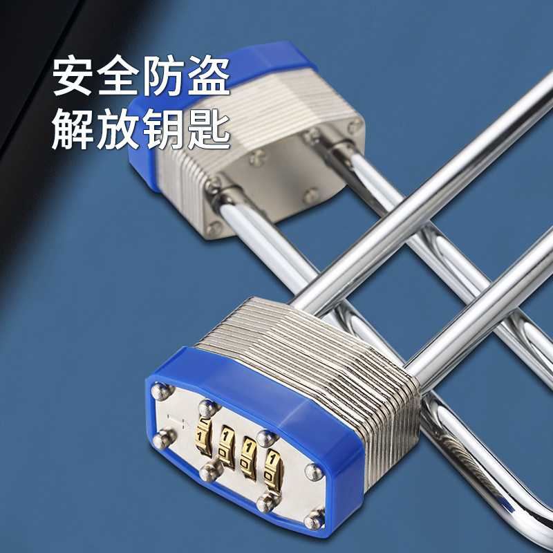 加强型钢制密码挂锁仓库大门多层U型锁/指纹U型锁