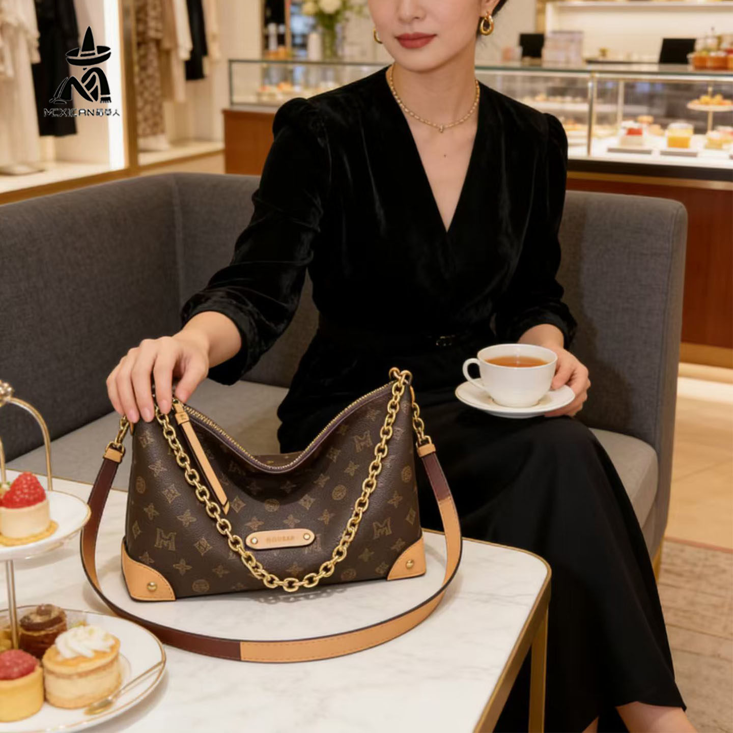 稻草人老花链条腋下包女2026春季新款轻奢单肩斜挎包高级感枕头包,箱包皮具/热销女包/男包,通用款女包,淘宝优惠券,粉丝福利购,淘宝优惠卷