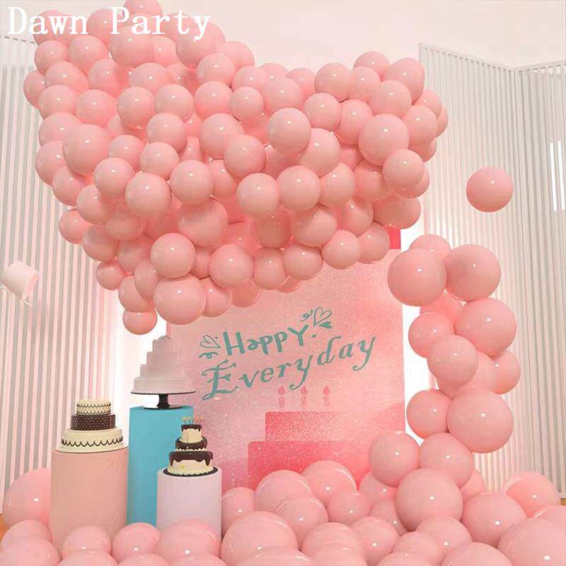 马卡龙气球儿童生日气球汽球装饰场景布置纯色多款彩色系加厚