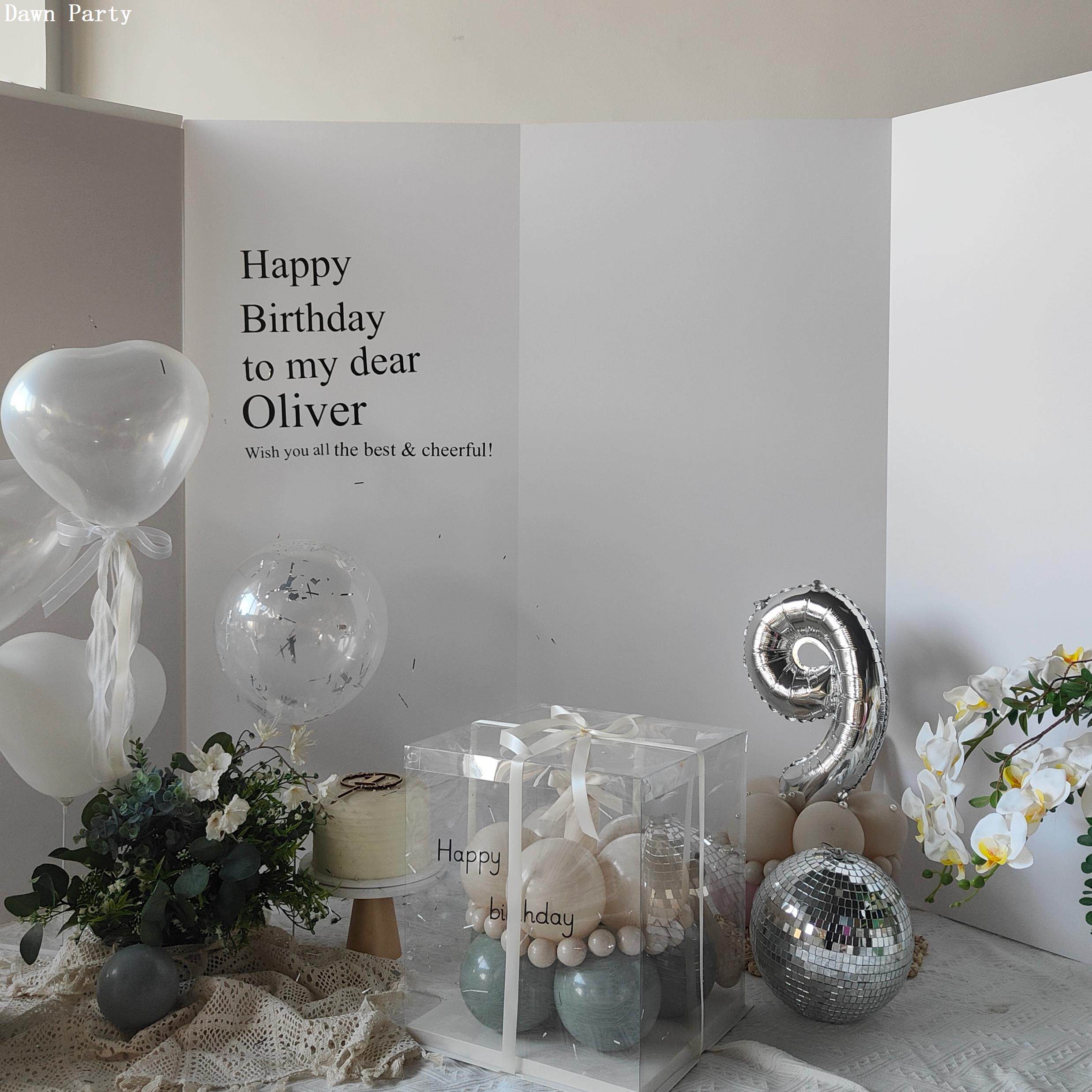 简约韩式纯白背景屏风KT板生日百日宴装饰拍照道具bridal桌面立牌