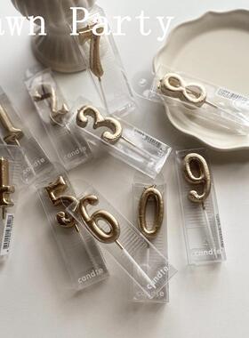 日式森系Number Candles 网红ins风周岁玫瑰金数字生日蜡烛