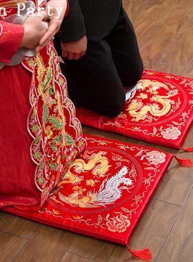 红跪垫结婚福垫坐福垫婚庆用品大全敬茶垫子一对坐垫婚礼跪拜喜垫