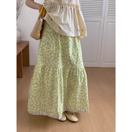 ING-田园风碎花半身裙女夏季新款2026高腰显瘦百搭A字半身裙17519