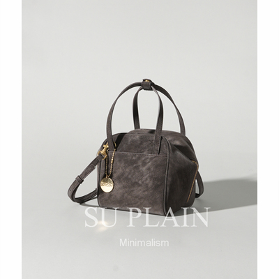 SUPLAIN南素野野 真皮牛皮休闲吐司包小众百搭单肩斜跨手提女包