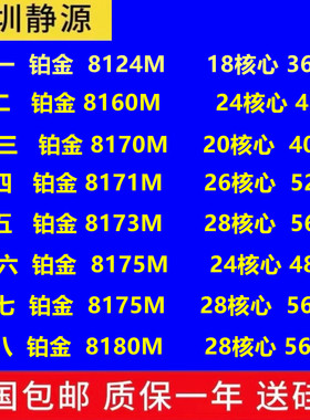 Intel 8124M 8160M 8170M 8171M 8173M 8175M 8176M 8180M CPU