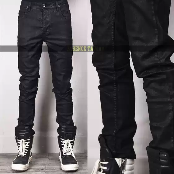 Essence Rodrk Dark Classic Handmade Waxed Heavy-Duty Slim-Fit Jeans European and American Hip-Hop High Street Fashion Brand for Men