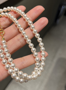 韩国进口东大门新款72W品牌施华珍珠925纯银项链饰品链配饰