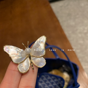 贝母蝴蝶饰品胸针别针气质衣服配饰女 韩国进口东大门新款