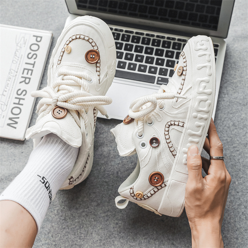 B218-1742-P65潮流低帮休闲帆布鞋子厚底情侣鞋子2023，男鞋帆布鞋，电商B218