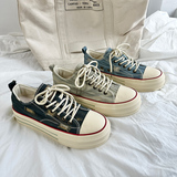 B218-1817-P55做旧牛仔水洗潮流男士低帮休闲帆布鞋子新款2023秋，男鞋帆布鞋，电商B218