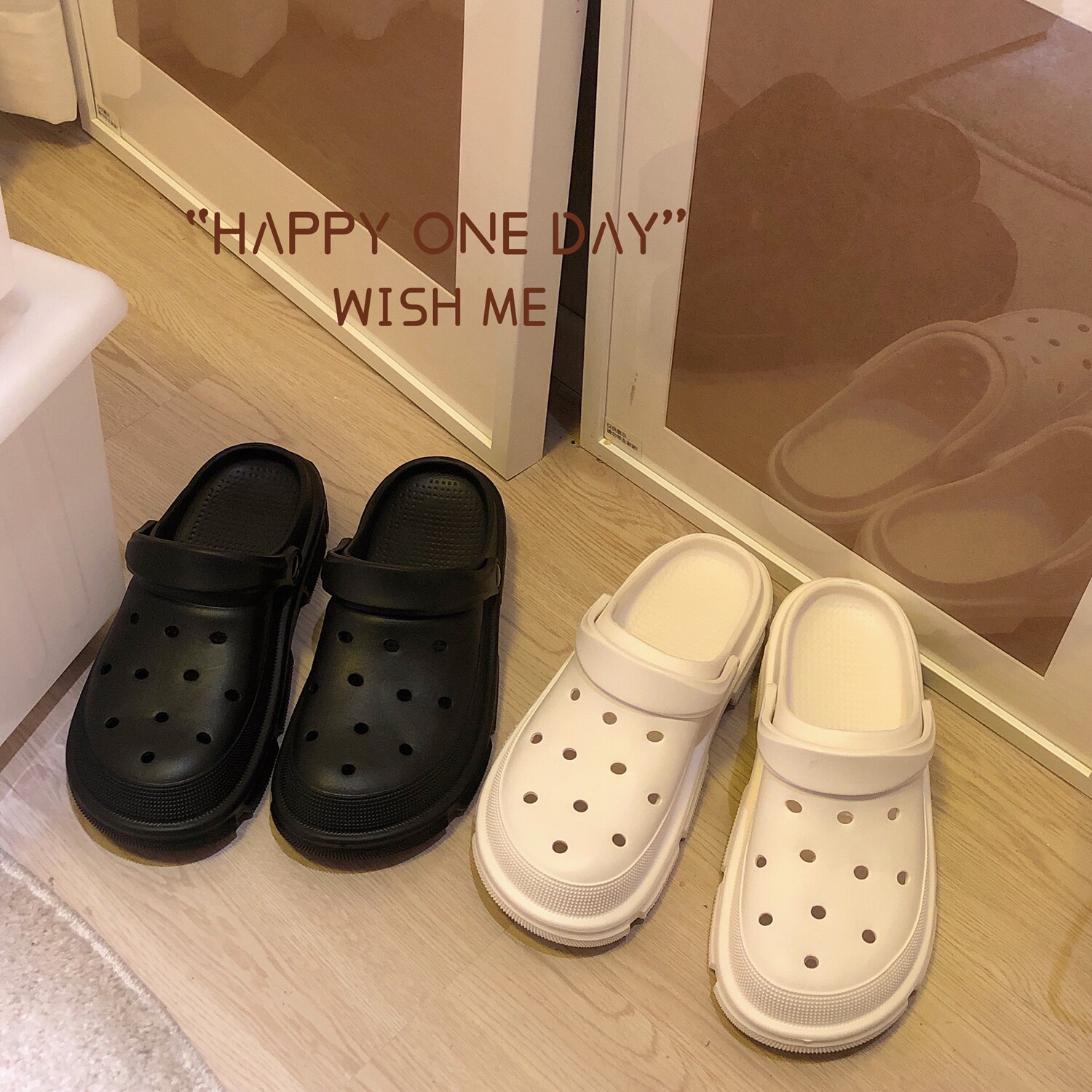 B218-T23-P20洞洞凉拖鞋情侣男女厚底黑白基础潮流夏天包头拖2022,男鞋拖鞋,星座1613（原B218）