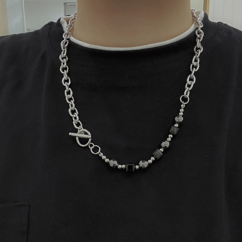 B218-S105-P15钛钢项链新款2023男女潮流个性小众饰品项链图片