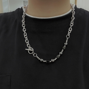 B218-S105-P15钛钢项链新款2023男女潮流个性小众饰品项链图片