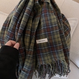 B218-WJ30-P25潮流格纹围巾围脖男女同款新款保暖休闲韩版ins流苏，围巾，电商B218